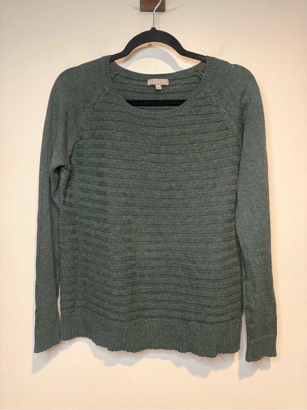 Lilla P Raglan Sleeve Pullover Sweater Cotton Cashmere Blend